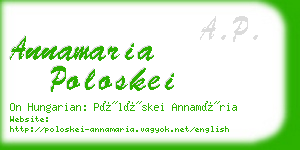 annamaria poloskei business card